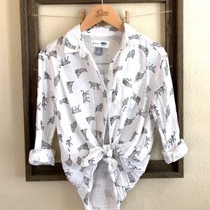 Boyfriend leopard button up